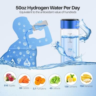 MOVOCA Upgrade Hydrogen Water Bottle, 3Min 2200PPB Rapid Hydrogen Water Generator -SPE PEM Tech, 14OZ Portable Hydro Water Machine, Health Care Gifts for Husband, Wife, Family, Friends, Travel - Image 5