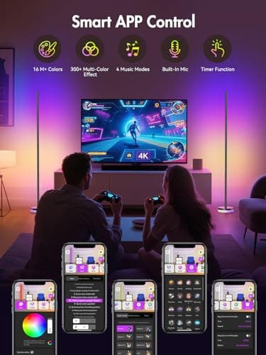 OIYN Corner Floor Lamp, RGBICW LED Corner Lamp with 1300lm Smart Modern Floor Lamp,App & Remote Control,Music Sync,Color Changing Standing Lamp for Bedroom Living Room and Gaming Rooms - Image 7