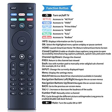 XR140 Remote Control for Vizio All LED LCD HD 4K UHD HDR Smart TVs,Replacement for XR136 Vizio Remote Control with Netflix/Vudu/Xumo/Crackle/Iheart - Image 3