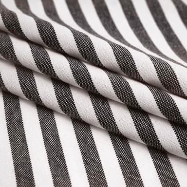 Blue Needles Striped Cloth Napkins 100% Cotton Set of 12 Dinner Table Napkins 18x18 inches, Soft, Reusable & Washable, Ideal for Spring, Summer, Events & Everyday Use - Black and White - Image 3