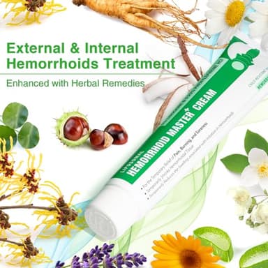 Ebanel 5% Lidocaine Hemorrhoid Treatment Cream with Witch Hazel, Phenylephrine, Horse Chestnut, Vitamin B6, Zinc Oxide, External and Internal Hemorrhoids Treatment Burn Itch Pain Relief Anal Cream - Image 3