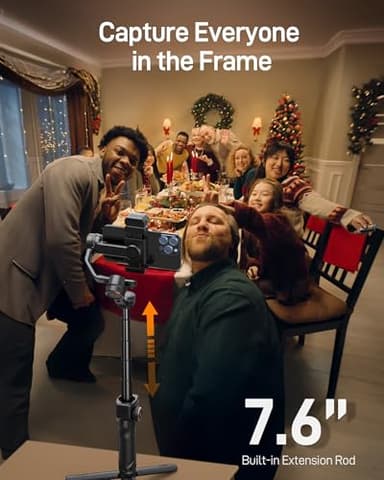 hohem iSteady M7 Gimbal Stabilizer for iPhone, Phone Gimbal with AI Tracking, 1.4" Detachable Touchscreen Remote, Built-in Extension Rod, Fill Light, Phone Stabilizer for Video Recording, YouTube - Image 6