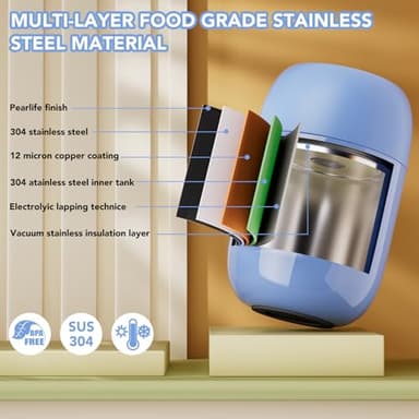 Winproper 16OZ Food Container for Hot Food, Airtight Insulated Food Jar for Adult & Kids, Stainless Steel Vacuum Lunch Container, Kids Lunch Cup with Spoon, School, Office, Picnic, Outdoor, Purple - Image 5