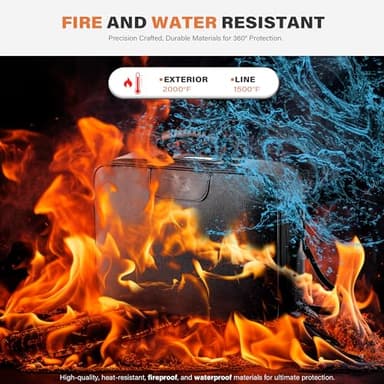 Golkcurx Fireproof Document Box, Multi-Layer Fireproof Important Document Organizer with Lock, File Storage CaseShoulder Strap, Waterproof Document Safe Portable Travel Home Organizer Bag (Black) - Image 2