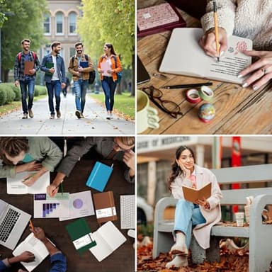 ViVin Lined Journal Notebooks, 3 Pack, (Black, Navy, Brown), 192 Pages, Medium 5.5 x 8.3 inch, College Ruled, A5 Hardcover Notebooks, Journaling Notebooks for Work, Writing, School - Image 6