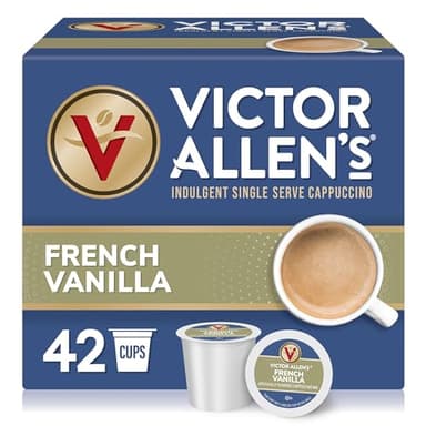 Victor Allen's Coffee French Vanilla Flavored Cappuccino Mix, 42 Count, Single Serve K-Cup Pods for Keurig K-Cup Brewers - Image 1