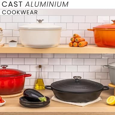 Dutch Oven Pot with Lid – Non Stick Dutch Oven for Sourdough Bread Baking – Cast Aluminum Cooking Pot – Oven Safe Stock Pot – 5.5-Quart, 12 Inch, Black – by Nuovva - Image 4