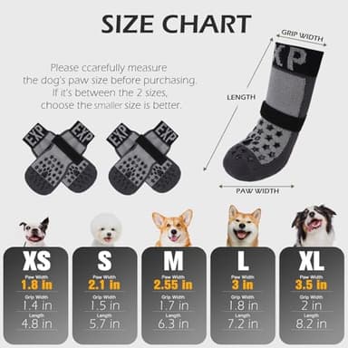 EXPAWLORER Anti Slip Dog Socks to Prevent Licking Paws - Dog Shoes for Hot Pavement, Dog Booties for Hardwood Floors, Dog Boots & Paw Protectors with Grippers for Small Medium Large Senior Dogs - Image 2