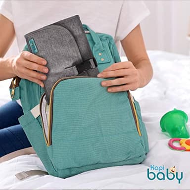 Kopi Baby Portable Diaper Changing Pad - Baby Diaper Changer Travel Bag with Wipes Pocket, Smart Design Portable Changing Mat, Infant Travel Station Kit, Gift for Newborn Girl & Boy - Grey, Classic - Image 8