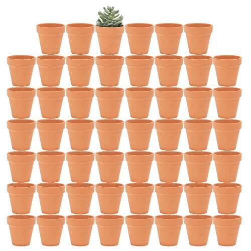 Yishang 2 inch Small Terracotta Pots with Drainage Holes,Mini Clay Ceramic Pottery Planter,Cactus Flower Nursery Terra Cotta Pots,for Indoor/Outdoor Succulent Plants,Crafts,Wedding Favor-54 Pack - Image 1