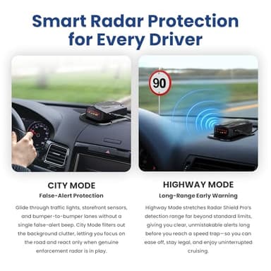 Speed Sentinel Radar Detector – 360° Police Speed Sentinel Radar Detectors for Cars with Voice Alerts, City & Highway Modes, False Alert Filtering VG-2 Immunity - Image 3