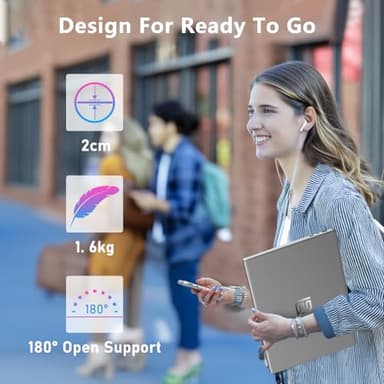 NAIKLULU 16 Inch Laptop Computer,16GB RAM 512GB SSD,12th Gen Alder Lake N95 4C/4T Processor(up to 3.4Ghz),UHD Graphics,16” FHD 1920 * 1200 Display,WiFi 5,BT4.2,Backlit Keyboard,Fingerprint Unlock - Image 7