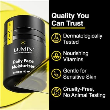 Lumin - Daily Face Moisturizer for Men - with niacinamide, Mens Face Lotion, Mens Skin Care, Ideal for normal & combination skin, 50ml, 1-Pack - Image 3