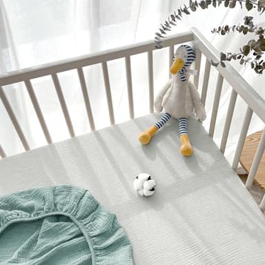 Lulu Moon Muslin Crib Sheets - Fitted Crib Mattress Sheets for Boys and Girl - 28"x 52", 2 Pack - Image 5