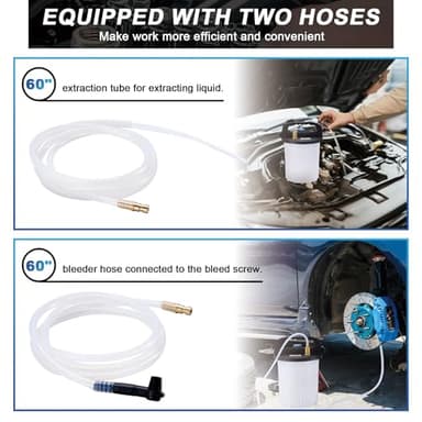KOOPOOL 3L Vacuum Brake Bleeder Kit, Pneumatic Brake Fluid & Clutch Bleeding Extractor with 1L Refilling Bottle - Image 6