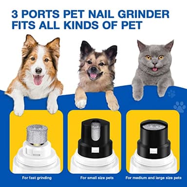 Bonve Pet Nail Grinder for Dogs - Upgraded Dog Nail Trimmers Super Quiet, 2 Speeds, Rechargeable, 2 Grinding Wheels for Small Large Dogs & Cats - Image 4
