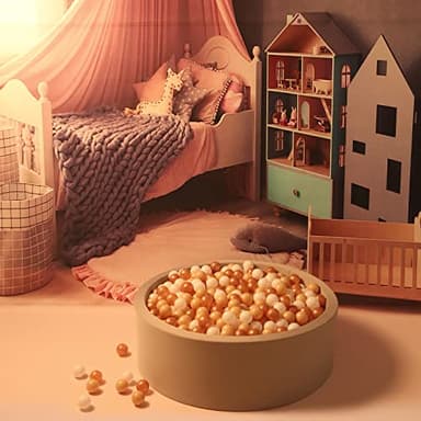 GOGOSO Ball Pit Balls for Toddler, Baby Plastic Playballs Kids Soft Pastel Pelotas Non-Toxic BPA-Free,Beige+Gold+White,100 Balls - Image 3