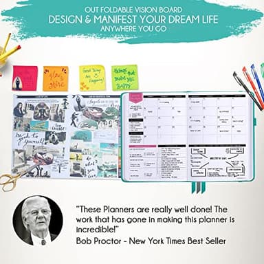 Hourly Planner – Undated Weekly & Monthly Goal Setting Planner, 12-Month to Increase Productivity | Life & Gratitude Journal, Include Foldable Vision Board, Gift Box & Stickers - Image 6
