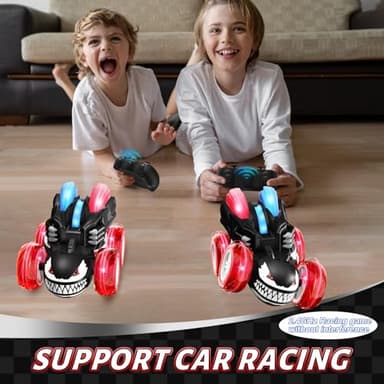 Ancitoy Remote Control Car for Boys, 2.4GHz RC Cars with 360° Flips, 4WD LED Lights Cool Stunt Toys, Rechargeable USB-C, Monster Truck Toy, Birthday Gift for Kids Ages 3-8 - Image 2