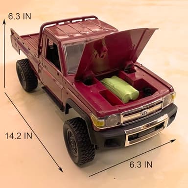 HLSFWDRIVE RC Rock Crawler RC Truck 4x4 Toyota LC79 RC Crawler 1/12 Off Road Pickup Remote Control 2.4Ghz All Terrain 280 Brushed Motor Proportional Throttle Steering RTR Hobby Toy Adult MN-82 - Image 3