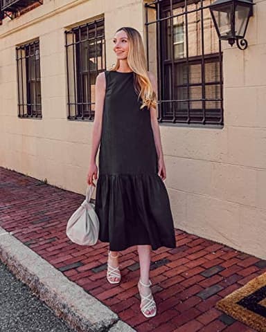The Drop Women's Ilana Sleeveless Wide Hem Maxi Dress, Black, XXS - Image 6