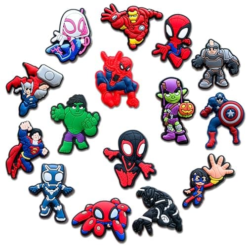 15Pcs Cartoon Croc Charms for Shoe, Cartoon Shoe Charms for Clogs Sandals Decoration - Image 1