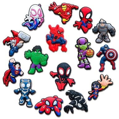 15Pcs Cartoon Croc Charms for Shoe, Cartoon Shoe Charms for Clogs Sandals Decoration - Image 1