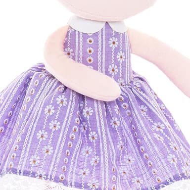 Gloveleya Baby Girl Gifts Soft Plush Doll – Lavender Daisies 16 Inch Cuddle Toy with Basket, Collectible Keepsake Birthday Easter Baby Shower Christmas for Girls - Image 8