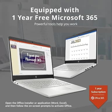HP New 14" HD Ultral Light Thin Laptop, Quad-Core Intel Celeron Processor, 8GB RAM, 256GB (128GB eMMC+ 128GB Card), Wi-Fi, Upto 11 Hours, Windows 11 S + 1 Year Office 365+HubxcelAccessory, Silver - Image 5