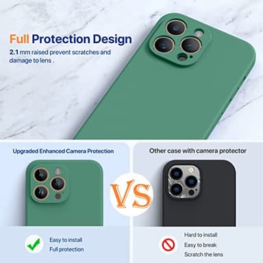 Miracase Designed for iPhone 14 Pro Max Phone Case with Screen Protector,[Upgraded Enhanced Camera Protection],Shockproof Liquid Silicone Case with Microfiber Lining,6.7 inch, Acacia Green - Image 7