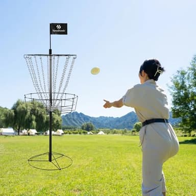 SpeedArmis Disc Golf Basket Targets - Portable Golf Baskets with Heavy Duty 12 Double Steel Chains, Come with 3pcs Discs - Image 8