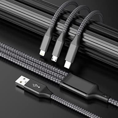 IDISON Multi Charging Cable(2Pack 4FT), 3 in 1 USB Charging Cable for Multiple Devices, Braided Universal Phone Charger Cord with Type-C, Micro USB, IP Port for iPhone17/16/14/Android Phones and More - Image 2