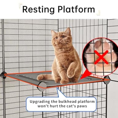 Oneluck Cat Cage Indoor with Litter Box 3-Tier DIY Cat Playpen Detachable Metal Wire Kennel Crate Large Exercise Place Ideal for 1-2 Kitten - Image 4