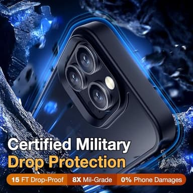 Yriklso for iPhone 16 Pro Case, Shockproof for iPhone 16 Pro Phone Case, Military Grade Drop Protection, Protective Hard Back Slim Translucent Cover，Black - Image 3