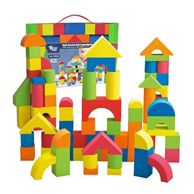 Pairez Toys Foam Building Blocks for Toddlers 2-4, 41 Pieces EVA Soft Stacking Blocks, Baby Bath Foam Toy Set, Early Learning Construction Toys & Gifts for Kids, Boys & Girls 18+ Months - Image 1
