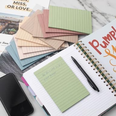 (12 Pack) Lined Sticky Notes 4x6 in Ruled Stickies Super Sticking Power Memo Pads Vintage Colors - Image 5