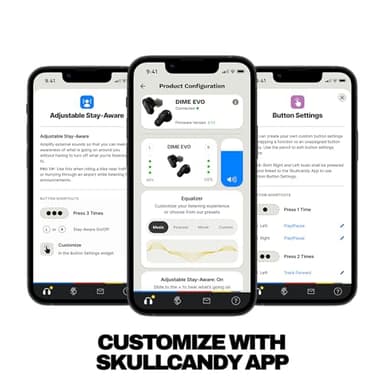 Skullcandy Dime Evo Wireless Earbuds, Bluetooth Headphones, Noise Isolating Fit, Up to 36 Hours Battery, Microphone for iPhone Android, Easy Carry with Clip-Anywhere Case - Bone - Image 6