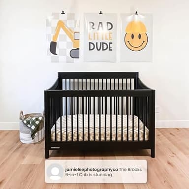 Delta Children Brooks 6-in-1 Convertible Crib - Greenguard Gold Certified, Midnight Grey - Image 6