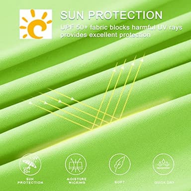 Willit Boy's UPF 50+ Sun Protection Shirt Long Sleeve Rash Guard Swim Shirts Youth SPF Fishing Quick Dry Shirt Fluorescent Green 5T - Image 4