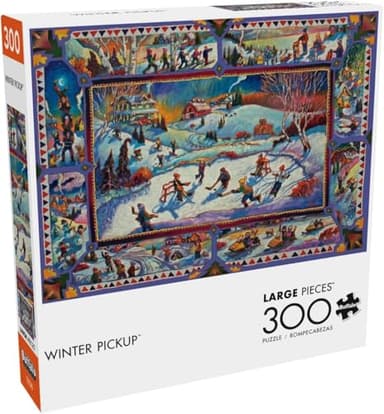 Buffalo Games – Winter Pickup - John H Burrow - 300 Oversized Piece Jigsaw Puzzle Larger Shapes - Great for Adults, Seniors, Family, Kids - Easy to Grip - Christmas Artwork, and Festive Fun - Image 1