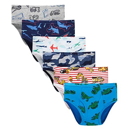 Boboking Little Boys Briefs Dinosaur Truck Toddler Kids Underwear (Pack of 6) 4T - Image 1