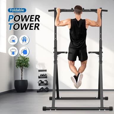 STACOO Foldable Pull Up Bar Pull Up Station,Power Tower with Triangular Structure, Multi-Functional Dip Station for Home Gym 300LB - Image 7