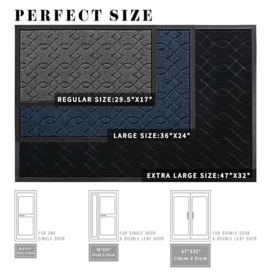 Yimobra Front Door Mats Outside Entrance, 36x24 All-Season Waterproof Welcome Matt Outdoor, All-Weather Non-Slip Doormat, Non Slip Porch Patio Indoor Entrance Mat, Brown - Image 7