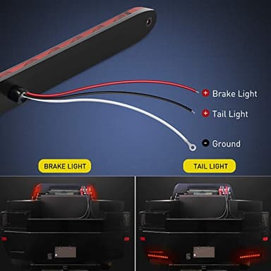 Nilight 2PCS 16Inch 11 LED Red Trailer Light Bar for Parking Stop Turn Signals Tail Brake DOT Compliant IP65 Waterproof Truck ID Marker - Image 4