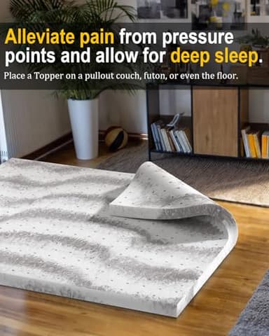 BedsPick 2 Inch Mattress Topper Twin XL Memory Foam, Mattresses Pad Extra Long Twin Charcoal Infused, Soft College Dorm Bed Toppers, CertiPUR-US and Oeko-Tex Standard 100 Certified - Image 6