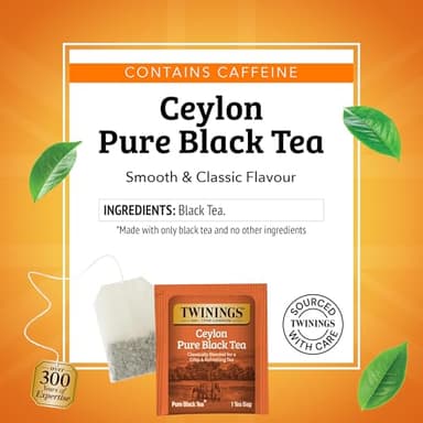 Twinings Ceylon Pure Black Tea Individually Wrapped Bags, 20 Count (Pack of 6), formerly Ceylon Orange Pekoe, Crisp, Refreshing, Caffeinated, Enjoy Hot or Iced, 120 Teabags - Image 4
