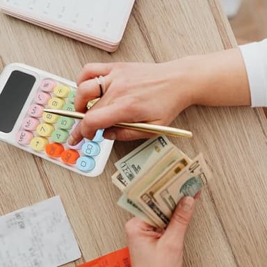 Envysun Colorful Candy Calculator,Mechanical Calculator Cute 12 Digit Large LCD Display Big Round Button Calculator,Easy to Press,for School Office Business Home,Automatic Sleep,with Batter(Purple) - Image 4