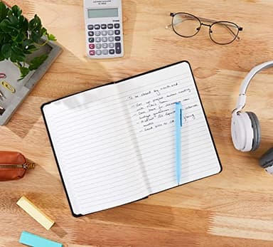 Amazon Basics Classic Lined Notebook, 240 Pages Hardcover, 5 x 8.25-Inch, Black - Image 5