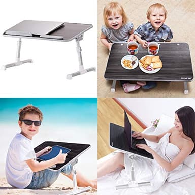 Nearpow Laptop Bed Tray Table, Adjustable Laptop Bed Stand, Portable Standing Table with Foldable Legs, Foldable Lap Tablet Table for Sofa Couch Floor - Medium Size - Image 9
