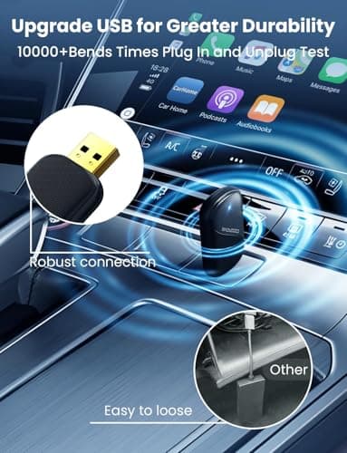 Mini Wireless Carplay and Android auto Adapter with Fastest Connection Car, No Latency Wireless Carplay Adapter, for Cars from 2016 & Phone with Android 10+ / iPhone 6 or Above USB-A/Type-C Black - Image 6